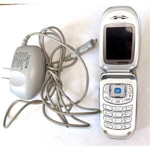 Samsung Portable Dualband Tri-Mode SCH-A650 Silver Flip Phone For Verizon